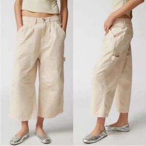 Women's Cream Wide-Leg Pants
